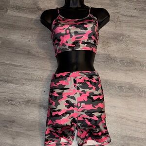 Pink and Black Camo Sports Set